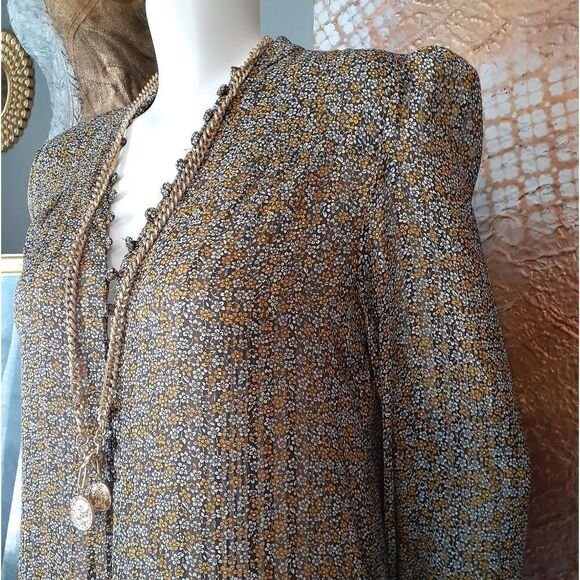 Zara Rustic Floral Flounced Midi Dress - Picture 4 of 16